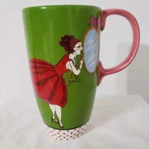 A Women's Novelty Coffee Mug Dance Sing And Wear Red Lipstick - Picture 1 of 8
