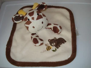 Just Born Brown Tan Giraffe Plush Lovey Soft baby Security Blanket bear bee - Picture 1 of 1