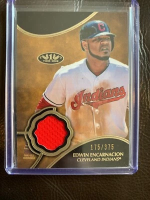 2019 Topps Tier One Edwin Encarnacion Jersey Relic #175/375 Guardians - Image 1 of 2