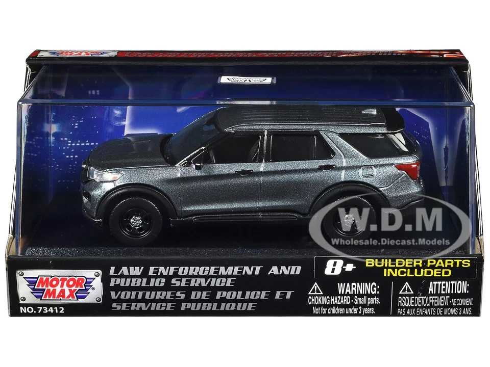 Motormax 79521BB-GRY Ford Police Interceptor Utility Diecast Model Car Unmar...
