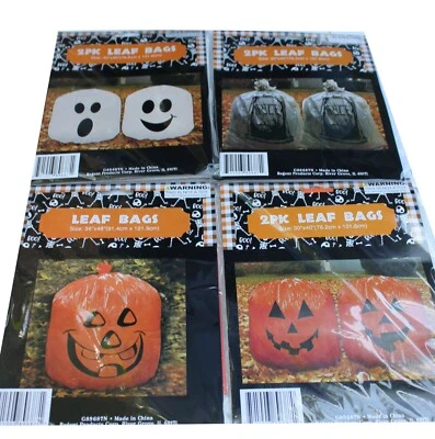 2 Pack 30" x 40" Leave Bags RIP PUMPKIN GHOST Halloween Fall Collection - Image 1 of 4