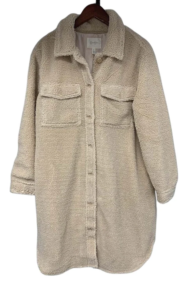 Jessica Simpson Mujer Romi Camisa Larga-Chaqueta con Botón Delantero Bronceado Foto 1 de 1