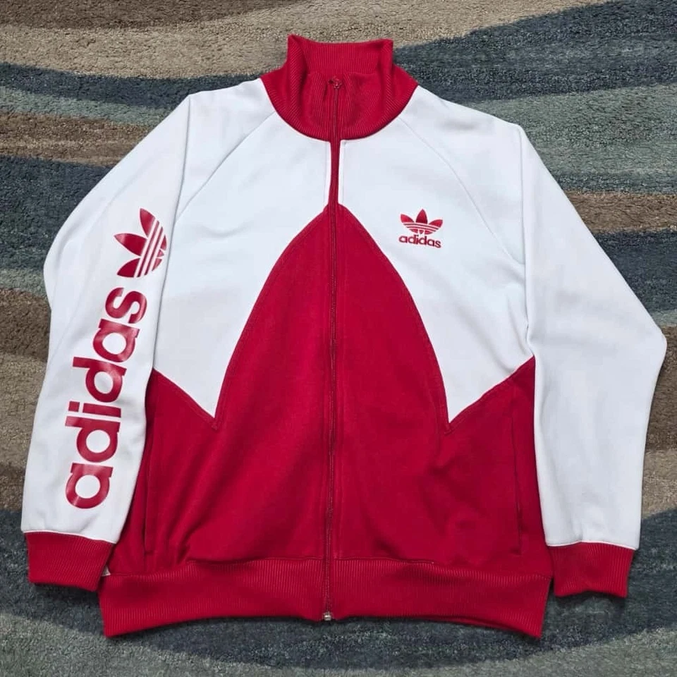 Adidas Originals Trefoil Track Jacket Red White Full Zip Retro Size XL - Image 1 of 4