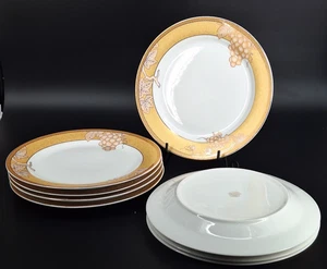 Alpine Cuisine Grapevine Plates Fine Porcelain Germany 10.5" Lot Of 8 - Picture 1 of 7