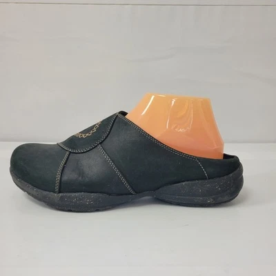 Clarks Roseville Faye Clogs Womens Size 8.5 Black Leather Mules Slip On - Image 1 of 4