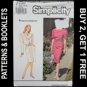 Abito Damon vintage per semplicità abito con motivo cintura #7160 taglie 10-18 NON TAGLIATO - Foto 1 di 7