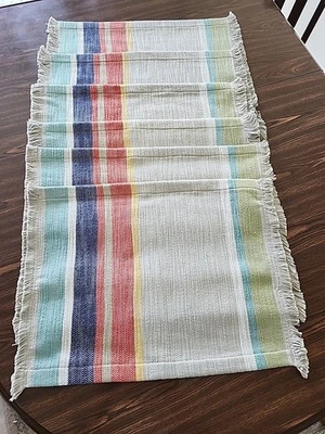 Food Network Woven Multicolored Stripes- Set of 6 - NWOT - Image 1 of 4