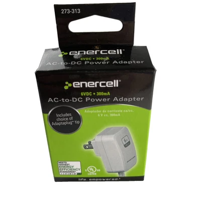 Enercell AC to DC Power Adapter 6V DC 300mA 273-313 w/ Adaptaplug Universal - Image 1 of 4
