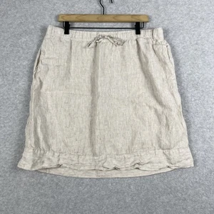 J.Jill Linen A-Line Skirt Womens Size L Beige Coastal Travel Cottagecore - Picture 1 of 6