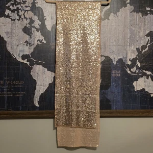 Bufanda o corredor decorativo con lentejuelas doradas de 6 pies - Imagen 1 de 2