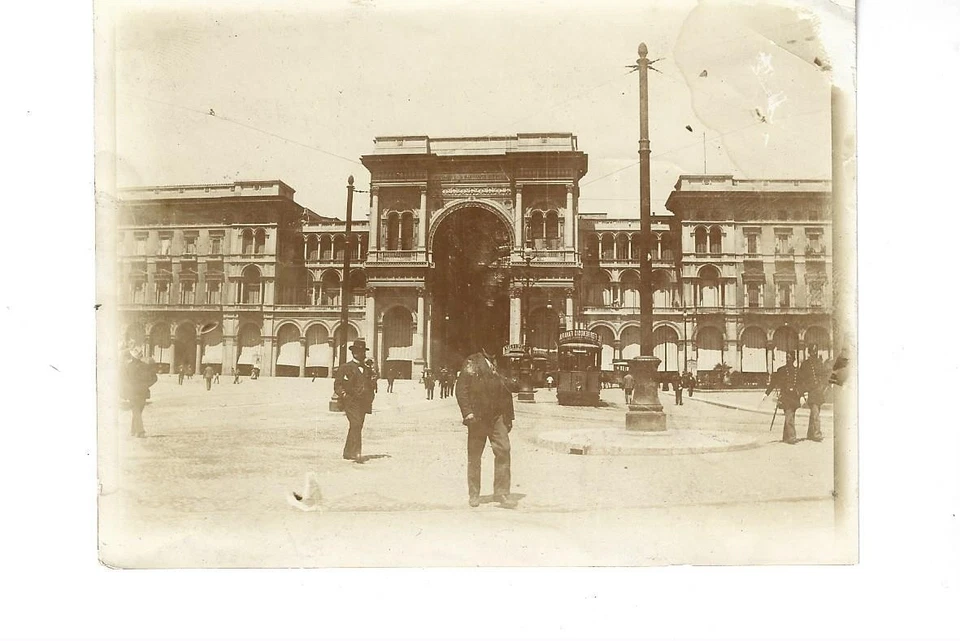 MILANO ANTICA FOTO ALL'ALBUMINA TRAMVAI CON PUBBLICITA' FERRENOSIO FAVARA - Imagen 1 de 1