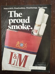 1975 L&M Cigarettes Vintage Full Page Color Magazine Ad Nice Image - Imagen 1 de 3