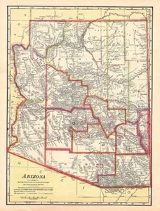 1911 Map of the State of Arizona - Picture 1 of 3