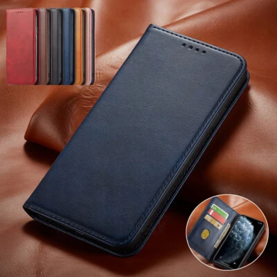 Magnet Flip Leather Folding Stand Case Cover For iPhone 15 14 13 12 Pro Max Mini - Image 1 of 4
