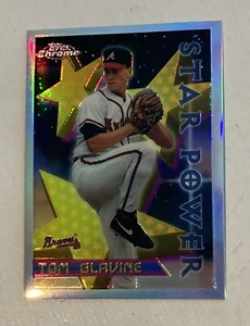 1996 Topps Chrome Tom Glavine Star Power Refractor Braves - Picture 1 of 2