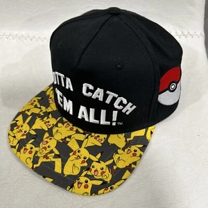 Pokémon Pikachu “Gotta Catch ‘Em All!” Hat (Youth) Snapback Yellow - Picture 1 of 10
