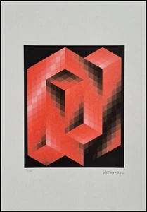 VICTOR VASARELY * Gestal-Fel * 50 x 35 cm*lithograph*Kunstdruck*limited # 50/500 - Bild 1 von 6