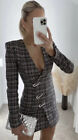 Zara Rhinestone Blazer Dress Bnwt Size M BNWT $89