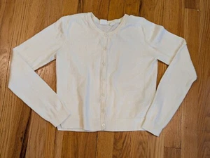 Gap Girls Kids Cardigan Sweater Ivory Off white Button Down Knit Size XL (12/13) - Picture 1 of 9