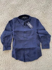 NWT Authentic Vilebrequin Long Sleeve Shirt -100% Linen - BOYS - 2 Years - BLUE - Picture 1 of 6
