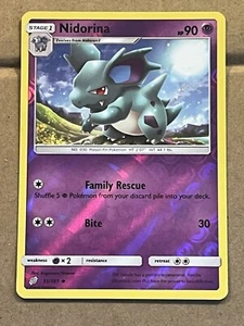 2019 POKEMON - TEAM UP - NIDORINA - REVERSE HOLO 55/181 - Picture 1 of 2