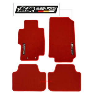 For 04-08 Acura TSX Red Nylon Floor Mats Carpets Non-slip Front & Rear w/ Mugen - Picture 1 of 4