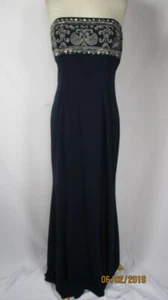 Niki by Niki Livas Strapless Navy Long Party dress 12 Beaded Top Party Pageant - Picture 1 of 4
