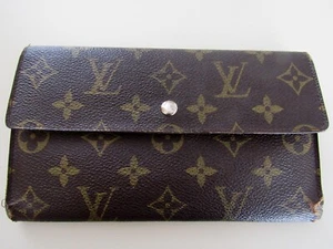 Vintage 80er LOUIS VUITTON Malletier Intl Monogram Canvas Leder dreifach faltbare Geldbörse - Bild 1 von 12