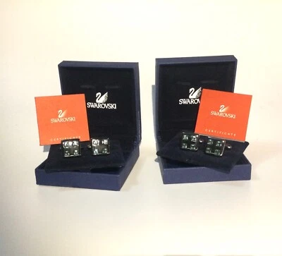 Swarovski Crystal Square Cuff Links, Aquamarine Color Cufflinks, Mens Accessory - Image 1 of 4