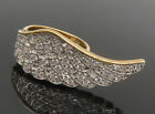 925 Sterling Silver - Topaz Gold Plated Angel Wing Cocktail Ring Sz 6 - RG14195