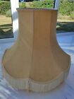 Vintage Style Lamp Shade 25Cm Tall Gold/Cream With Fringes And Tassels Vgc
