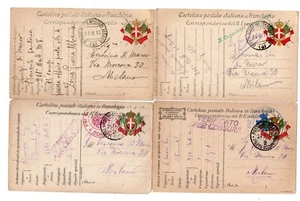 WW1 LOTTO 4 FRANCHIGIE 218 BATTAGLIONE 1916-17 OCCUPAZIONE ALBANIA - Picture 1 of 1
