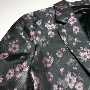 Victoria's Secret Blazer Suit Women Size 2 Pink Floral 2 Button Gray Jacket NWT - Picture 1 of 12