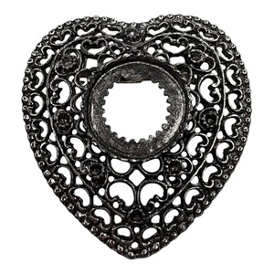 10 Stck. Vintage Silber Herz Brosche Anstecknadel für Edelstein Schmuckherstellung Anstecknadel - Bild 1 von 4