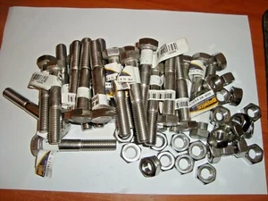 M12 x 75mm, 304 Stainless Steel, Hex Head Bolts/Nut sets QTY 28 (XXVIII) - Picture 1 of 3