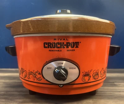 Vtg Blood Orange Rival Crock Pot Slow Cooker 3350 *Works* EUC - Image 1 of 4