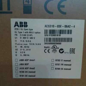 1 pieza nuevo convertidor de frecuencia ACS310-03E-06A2-4 ABB envío rápido - Imagen 1 de 6