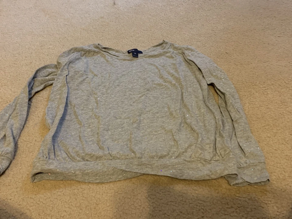 gap kids size 10 gray shirt with sparkles - Image 1 of 1
