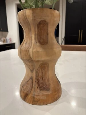 Antiguo soporte base jarrón jardinera artesanal de madera antiguo Foto 1 de 4