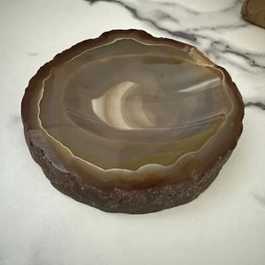 Polished Natural Italian Agate Dish - Soap Or Trinket Dish - Picture 1 of 10