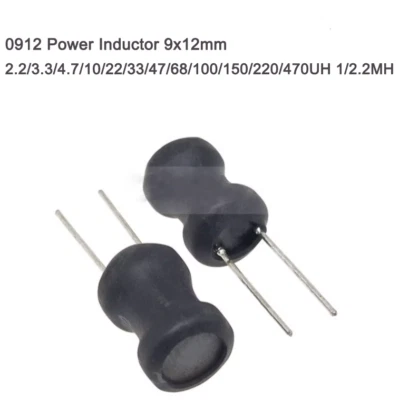 0912 Power Inductor 9x12mm 2.2/3.3/4.7/10/22/33/47/68/100/150/220/470UH 1/2.2MH - Image 1 of 3