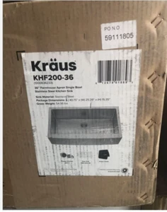 Kraus KHF200-36 36 36 Zoll Bauernhaus Einzelschüssel Edelstahl Küchenspüle - Bild 1 von 3
