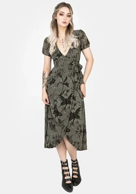 Vestido envolvente Midaxi de gasa estampado floral Disturbia Gloriana para mujer 12 hadas gótico Foto 1 de 4