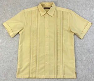 Cubavera Button Up Shirt Men's Medium Short Sleeve Yellow - Picture 1 of 6
