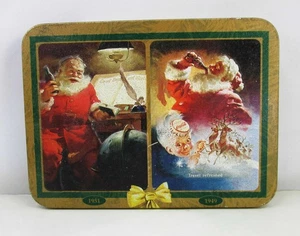 1997 Coca-Cola 1949-1951 Santa Claus Christmas Playing Cards Embossed Case - NEW - Picture 1 of 7