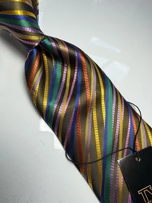 NUEVO CON ETIQUETAS VERSO 9 MULTICOLOR ESTILO GEOMÉTRICO ESTAMPADO SEDA DISEÑOS CORBATA Y PAÑUELO Foto 1 de 4