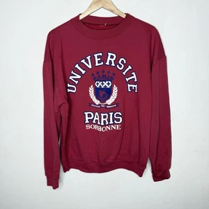 Universite Paris Sorbonne Vintage Crewneck Sweatshirt Pullover Crest 80s Sweater - Picture 1 of 14