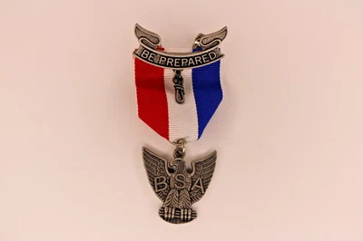 Eagle Scout Medal Red White Blue Ribbon Boy Scouts of America BSA Patch - Image 1 of 2
