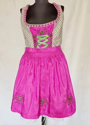 DRESS VINTAGE LANDHAUS TRACHTEN TYROL OKTOBERFEST DIRNDL PINK WOMEN:US12/EU40 - Image 1 of 4