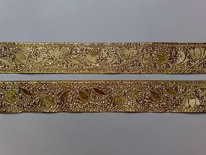 2m Borte 1,79€/m Brokat Trachten Mittelalter 35mm breit Farbe: lurexgold ET35090 - Bild 1 von 1